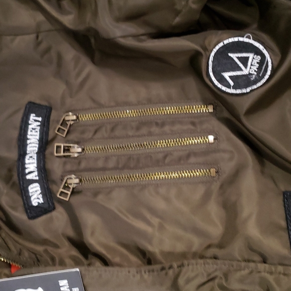 ARMY GREEN BOMBER JACKET - Picture 4 of 5